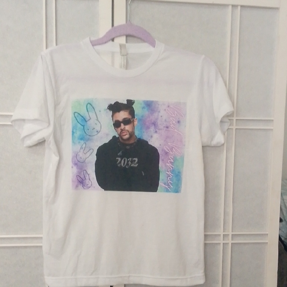 Youth Bad Bunny White Graphic T-Shirt